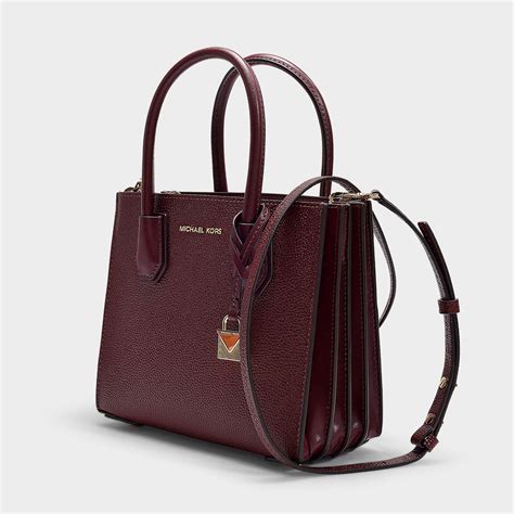 michael michael kors mercer leather medium messenger|Michael Kors mercer medium satchel.